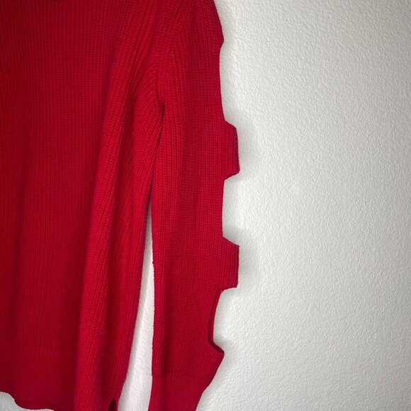 a.n.a. Women's Classic Knit Cut Out Sleeves Office Preppy Sweater Size XL Red - Picture 8 of 10